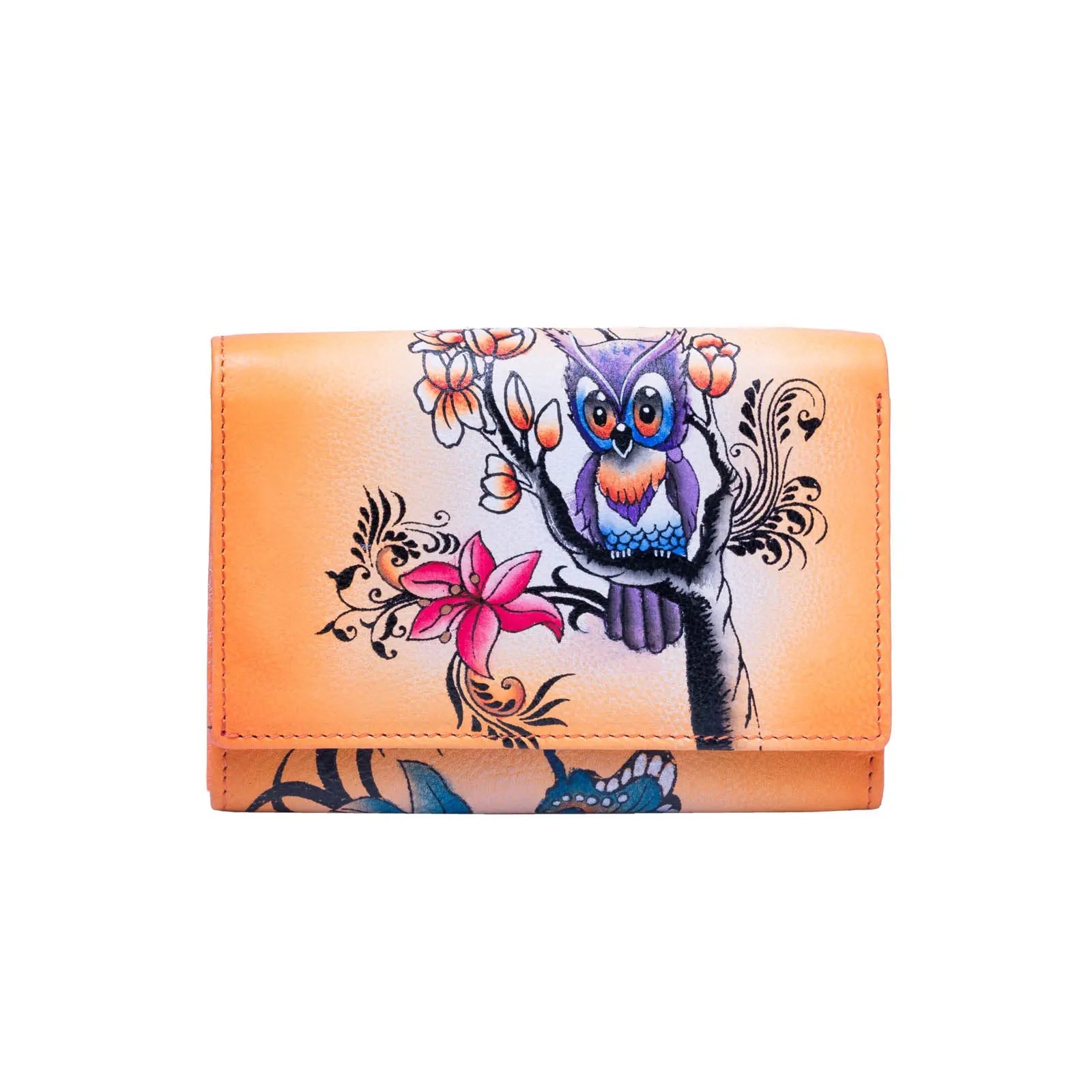 Ladies Butterfly Hand Painted Leather Wallet
