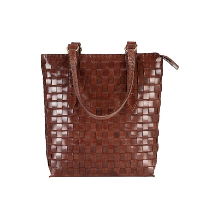 Julia Woven Leather Tote Handbag freeshipping - Sixth Edition