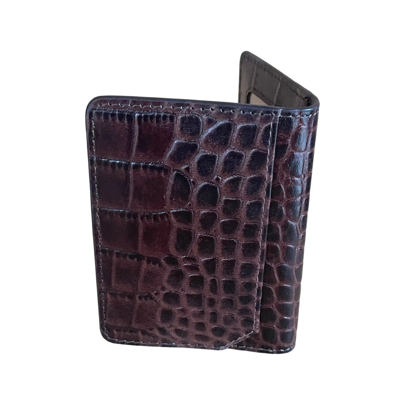 Mini wallet card holder croco effect