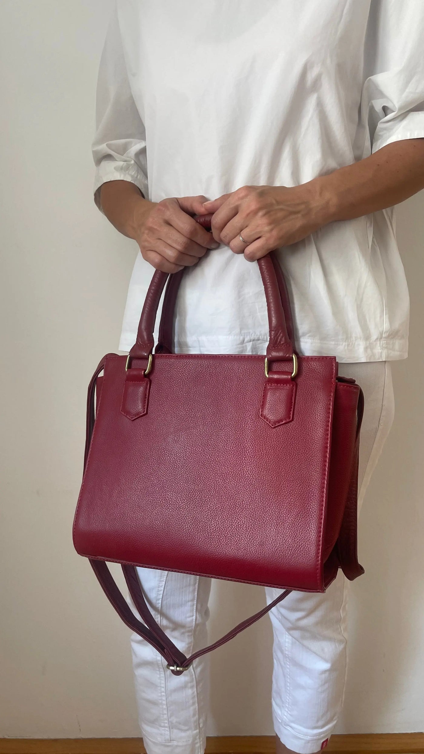 Revolt Red Leather Tote and Shopper